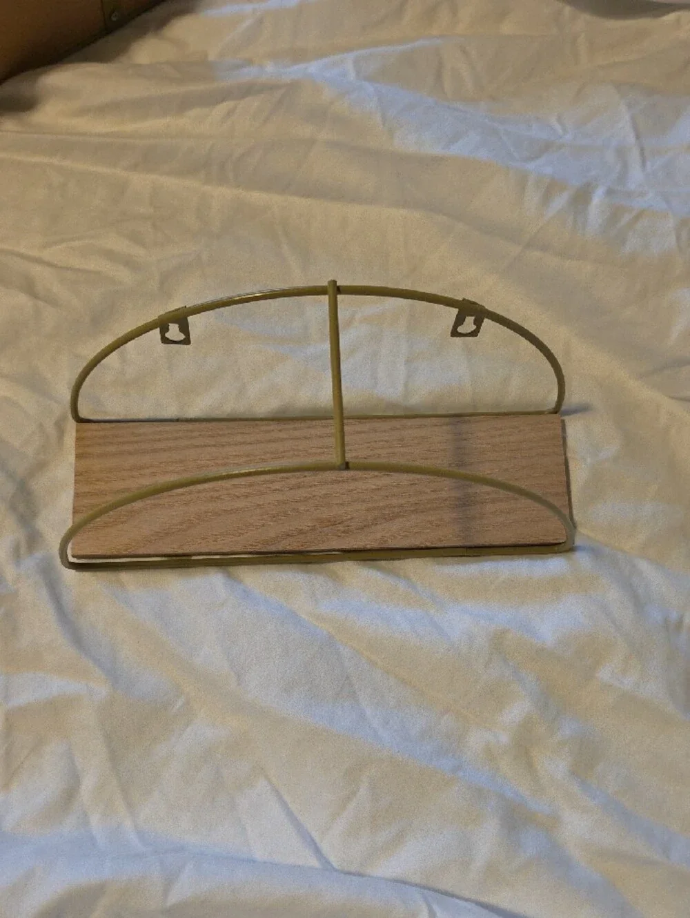 Gold Metal Geometric Wall Shelves - Set of 2